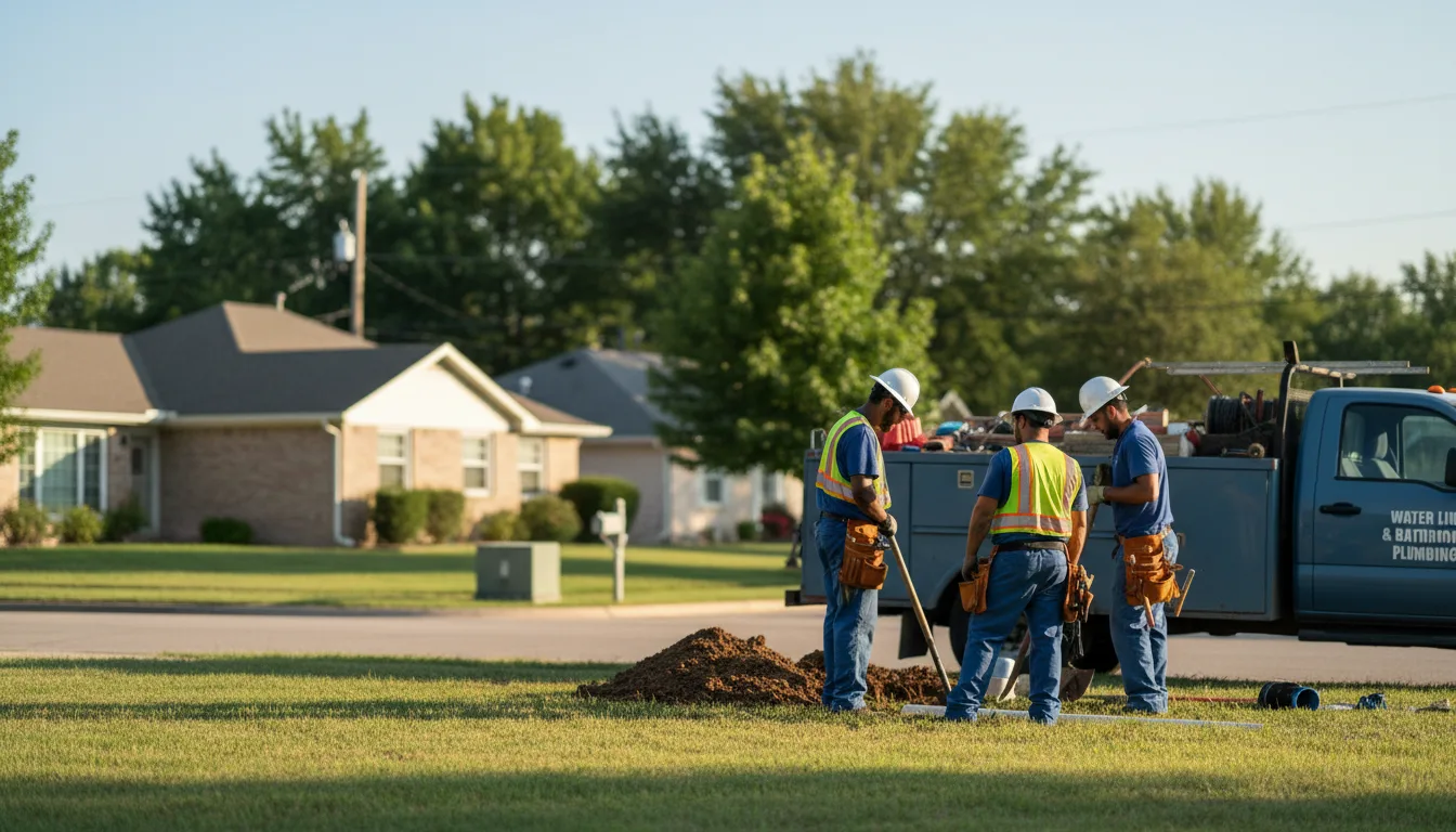Residential water line and bathroom plumbing service in Ashville, OH